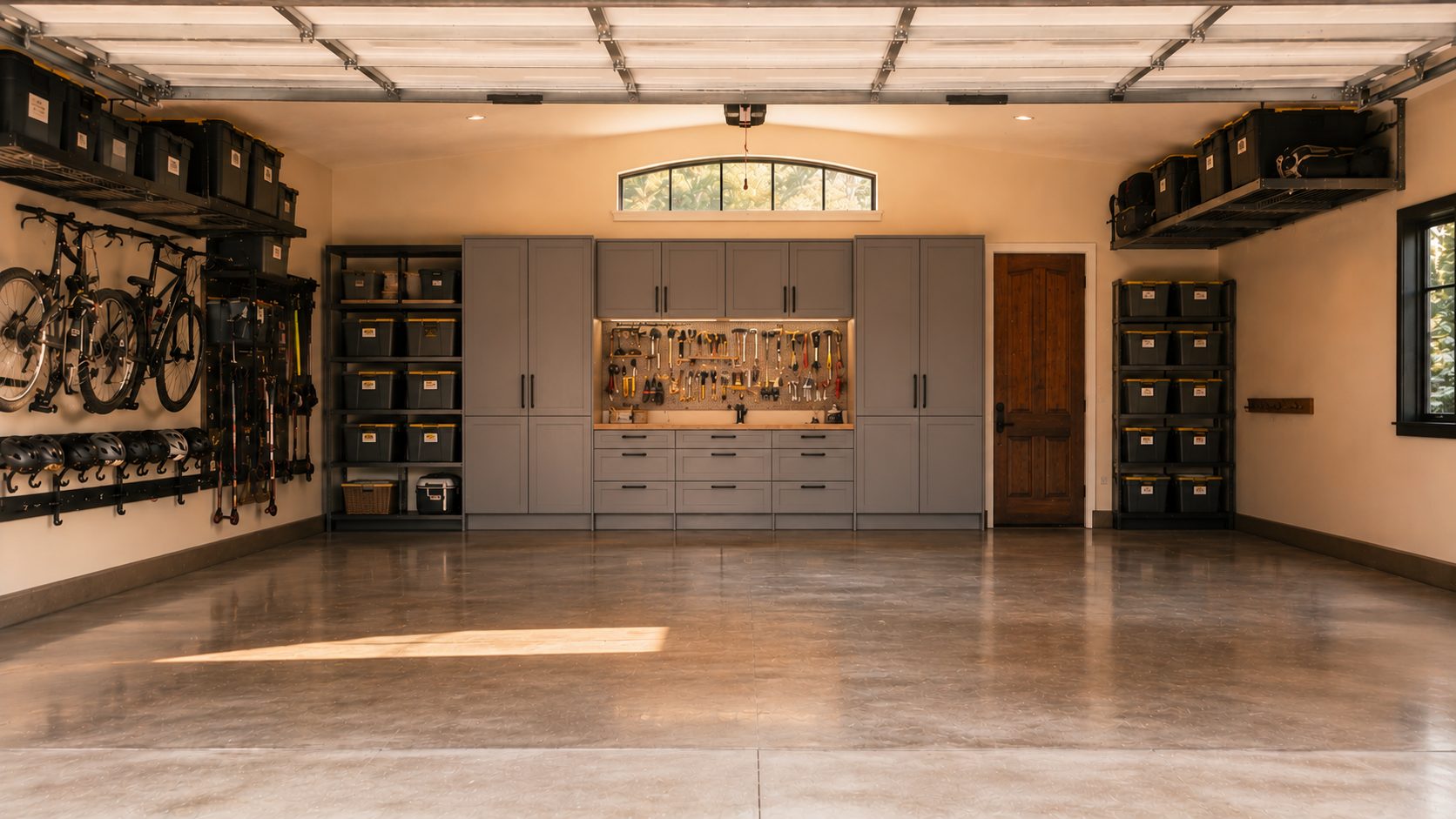 Before and after of a cluttered Denver garage transformed by Reset & Co.